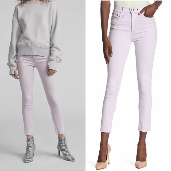 Rag & Bone High Rise Ankle Skinny Jeans in Lilac - Picture 1 of 10